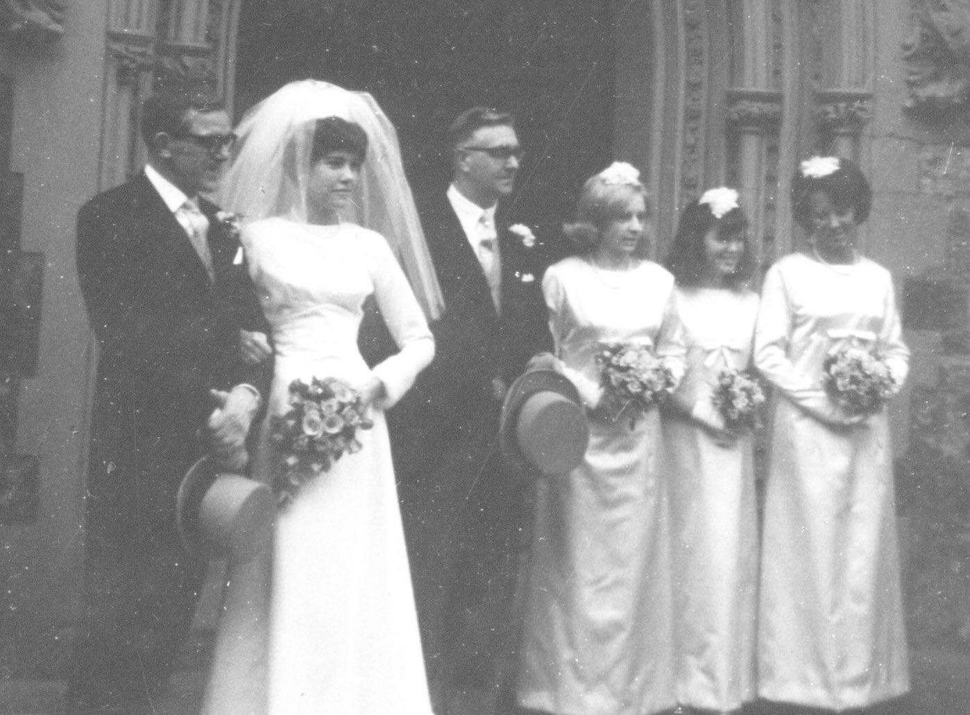 Ann and Frank wedding with Jim and Bridesmaids