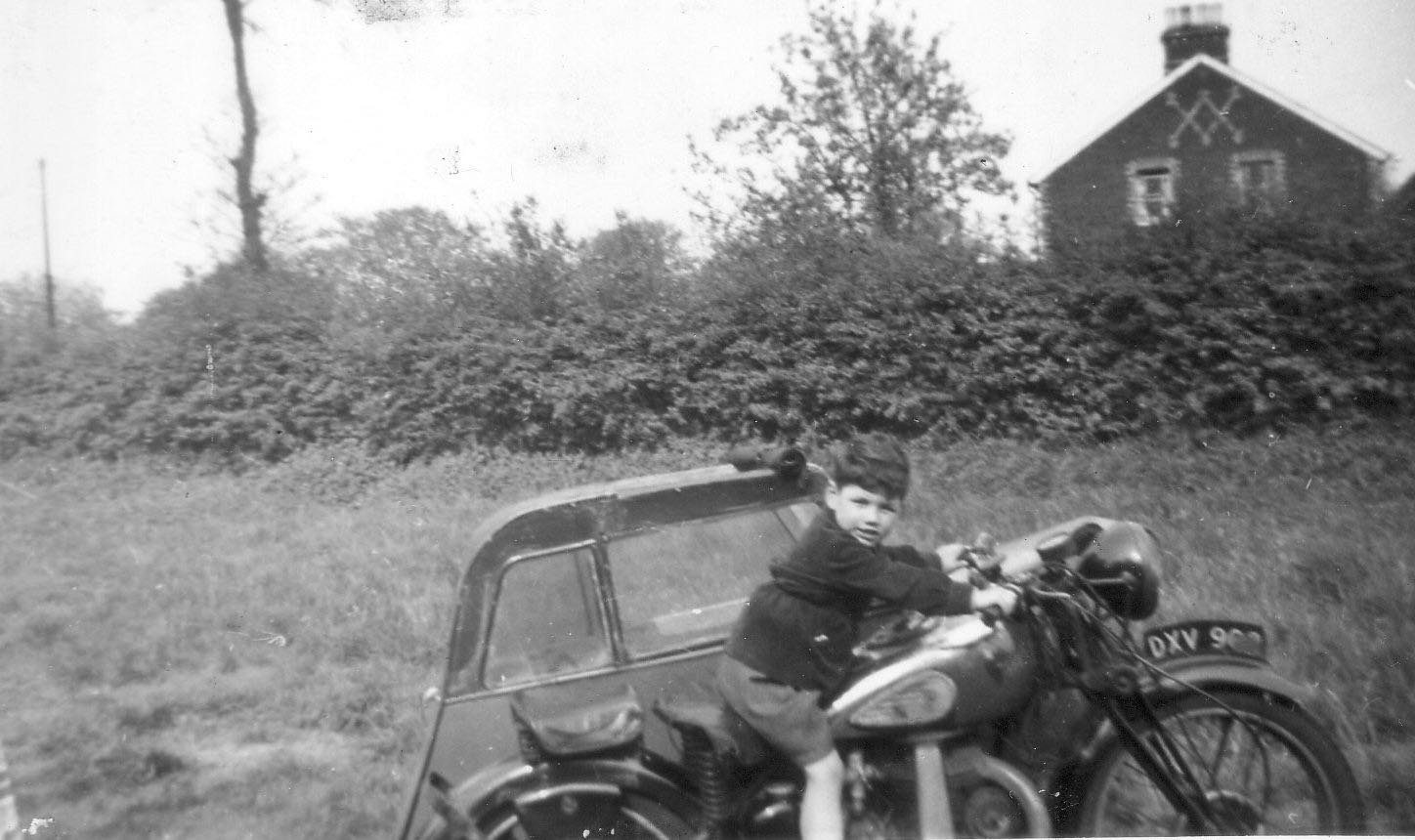 1956 Tony on motorcycle sidecar