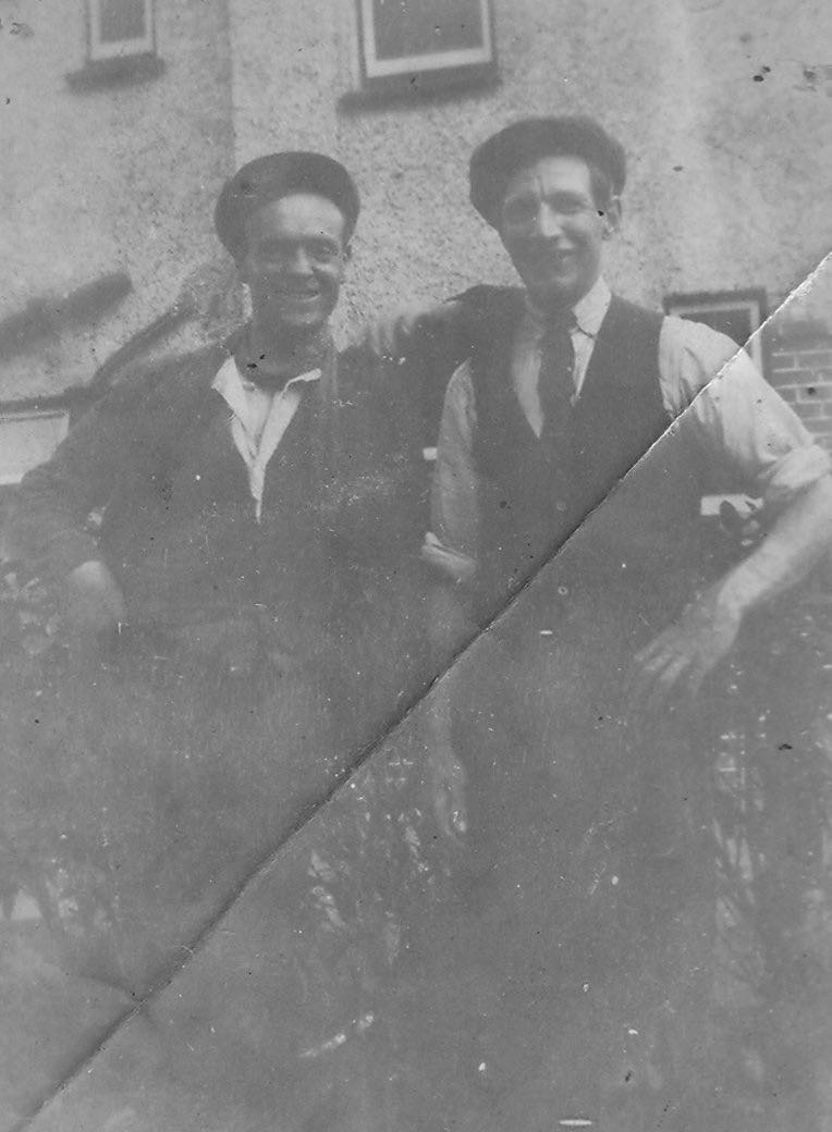 Harold with brother Joe paving job